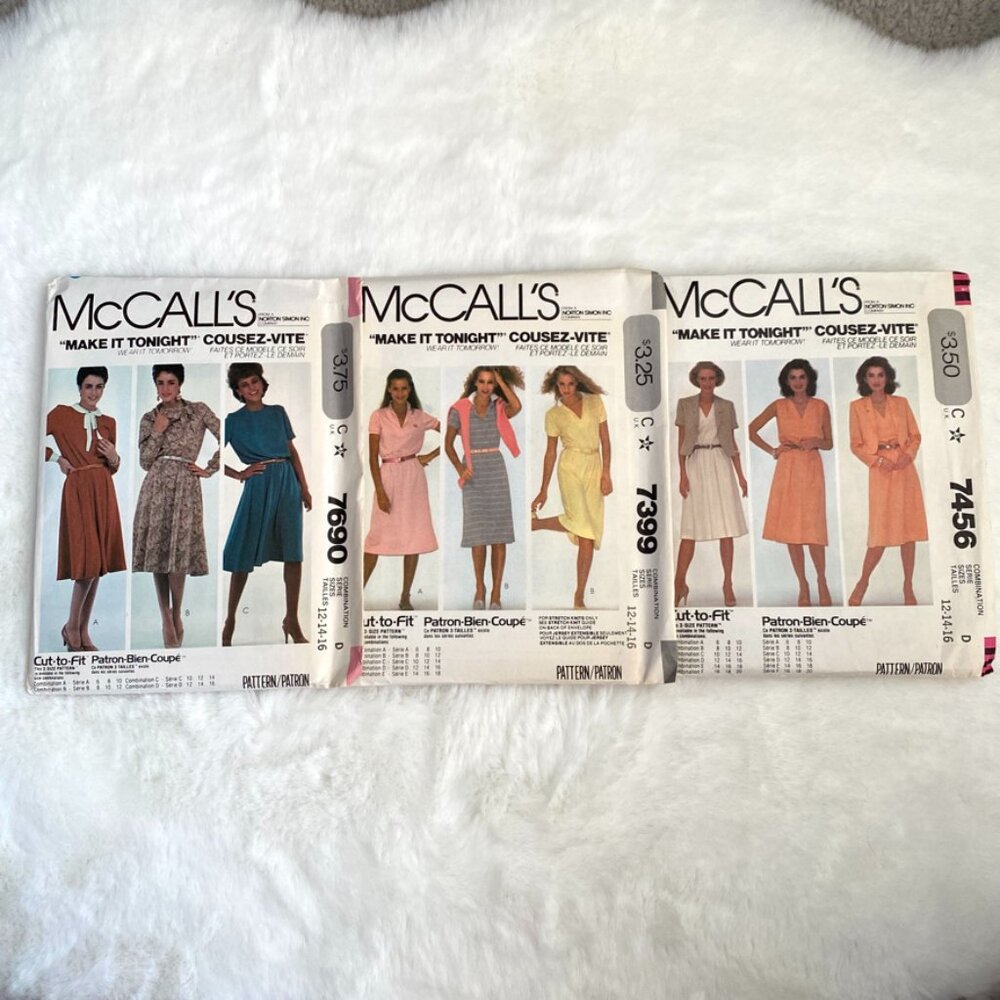 3 McCall's Sewing Patterns